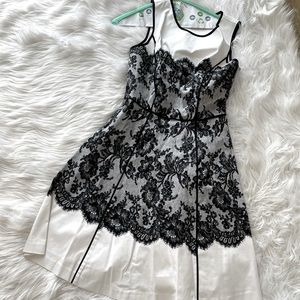 New York and Company white and black lace dress